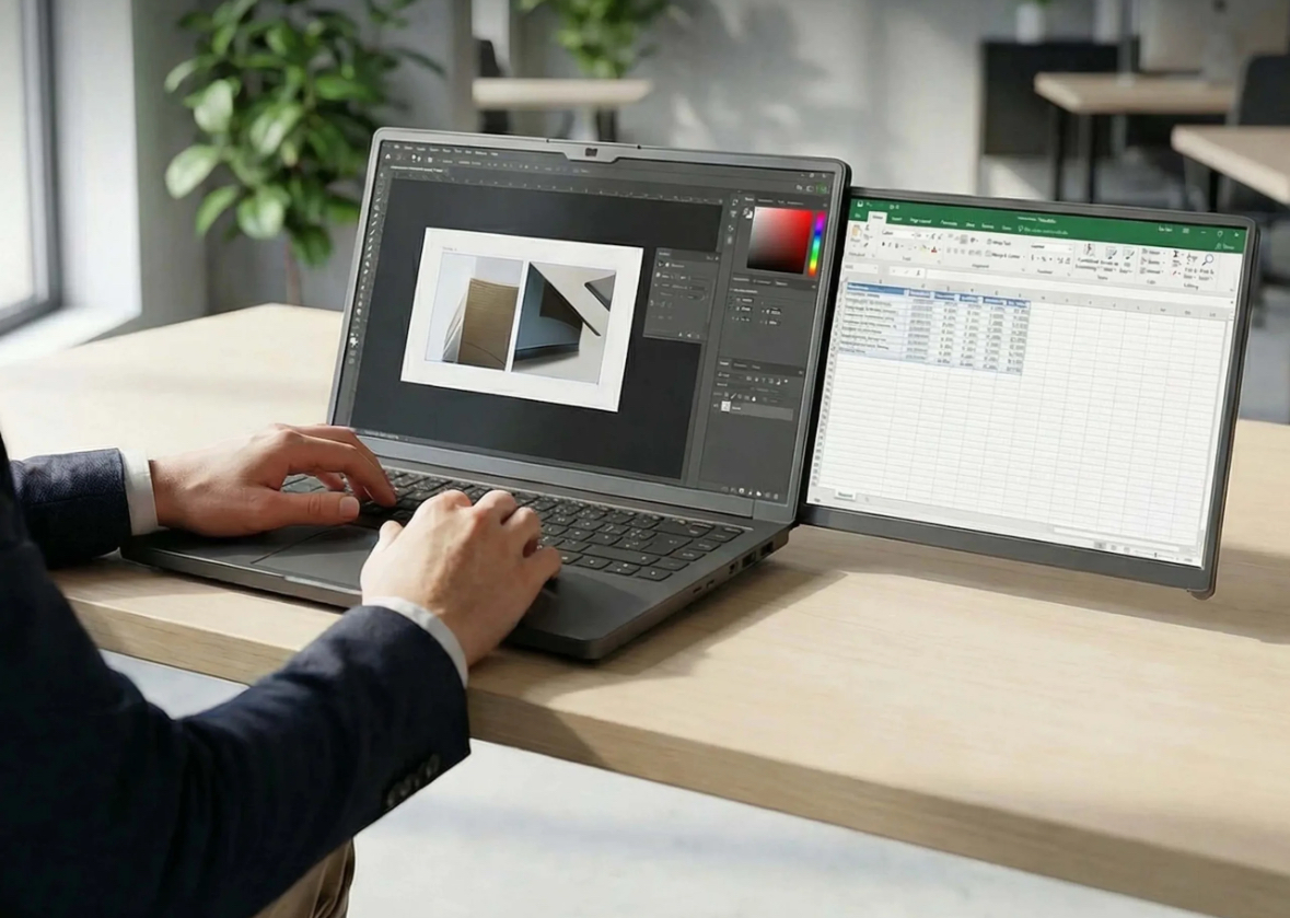 شاشة إضافية مبتكرة لأجهزة MacBook Pro وAir بتصميم منزلق جديد شاشة إضافية مبتكرة لأجهزة MacBook Pro وAir بتصميم منزلق جديد