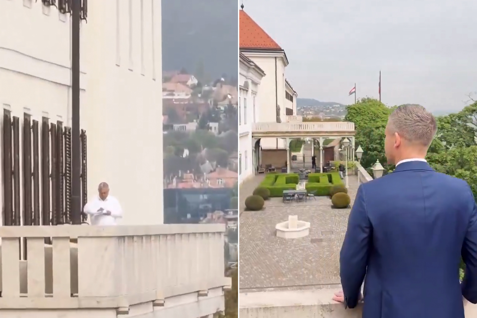 مشهد سينمائي.. ماجار وأوربان على شرفة القصر الرئاسي بالمجر